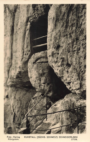 01814 Kuhstall Schneiderloch climbing rocks Saxon Switzerland o 1962
