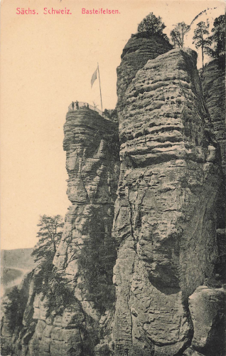 01847 Bastei rock climbing rock Saxon Switzerland or around 1910