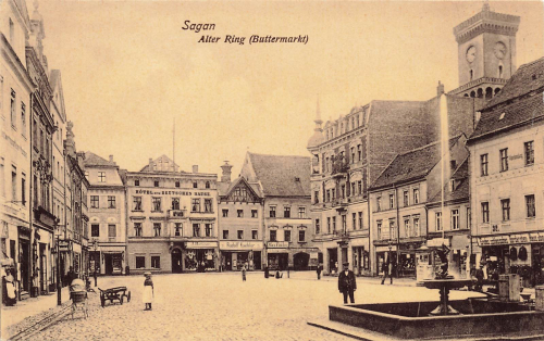 Sagan Alter Ring Buttermarkt Schlesien Zagan *  1907