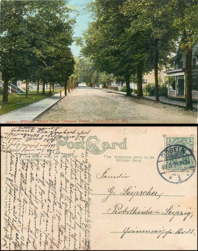 Maryland Salisbury William Street from Division Street o 19..1909Salisbury Maryland William Street from Division Street o 19.5.1909