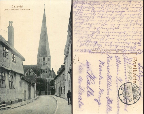 29415 Salzwedel Lorenzstraße mit Marienkirche o 18.9.1915