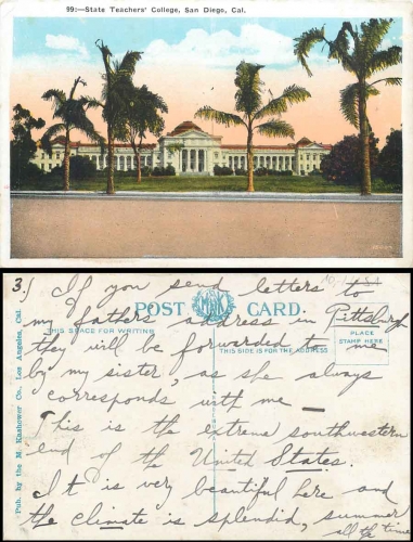 San Diego California State Teachers College gebr. ca. 1920