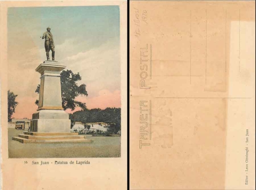 San Juan Puerto Rico Estatua de Laprida Statue von Laprida *ca. 1920San Juan Argentina Estatua de Laprida *ca. 1920