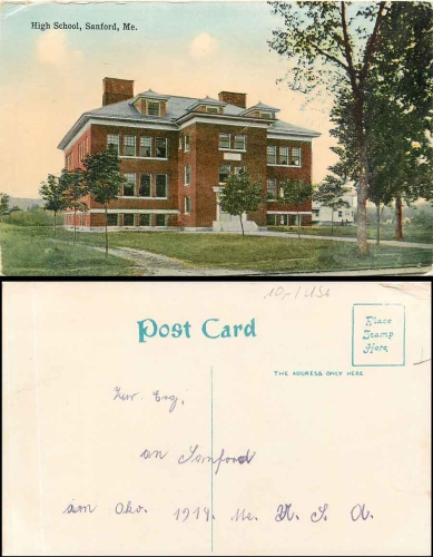 Sanford High School Maine gebr.1914