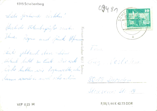 Scheibenberg Stadt Erzgebirge o 1973