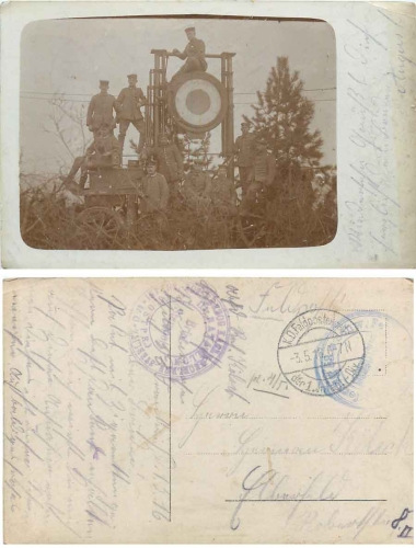 Searchlight platoon 53 German Army WWI field post stamp 3.5.1916