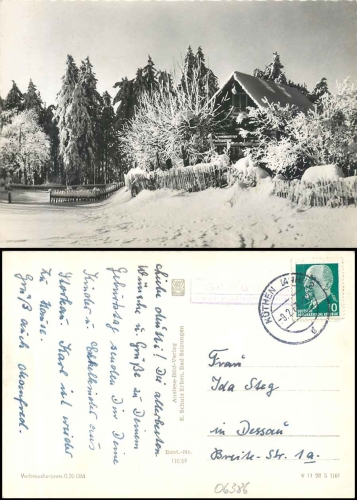 06386 Scheuder about Koethen country postmark on AK o 9.21963