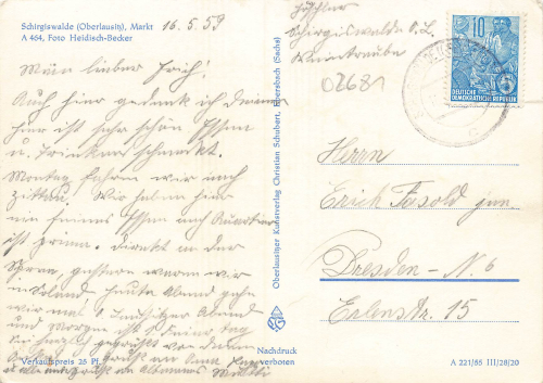 02681 Schirgiswalde Oberlausitz Hotel Erbgericht o 1959