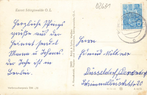 02681 Schirgiswalde Oberlausitz o 1955
