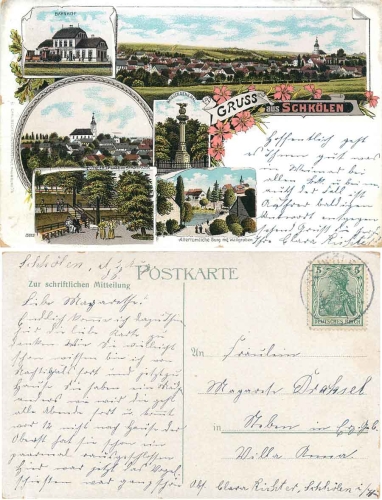 07619 Schkoelen Litho Bahnhof o 1908