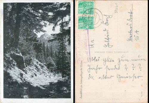 09661 Schegel about Hainichen country postmark on postcard Soierngebirge near Kruenn o 1.1.1955