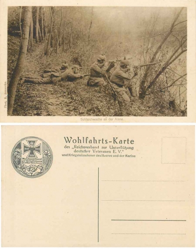 German soldiers "creeping guard on the Aisne" World War I *ca.1915