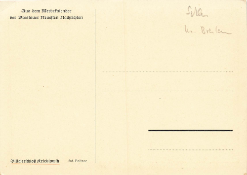 Krieblowitz Bluecherschloss Schlesien Krobielowice * um 1940