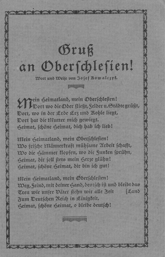 Gruss aus Oberschlesien von Josef Kowalczyk * um 1920