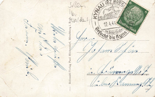 Kynsburg Brauerei mit Schloss Schlesien Künstlerkarte Grodno o 1941