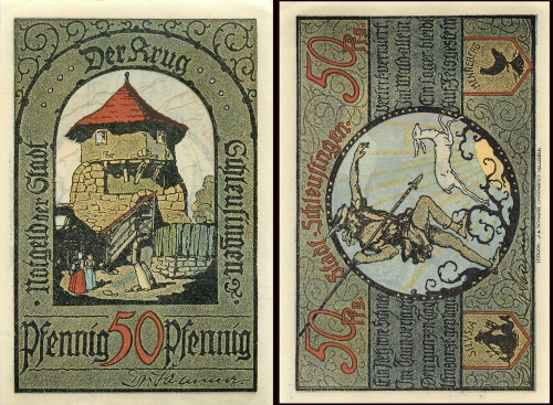 98553 Schleusingen Emergency money 50 Pfennig around 1921