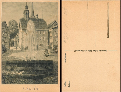 Schlitz Alter Brunnen Rathaus*ca.1920