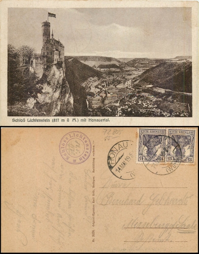 Schloss Lichtenstein m. Honauertal o 14.05.1919