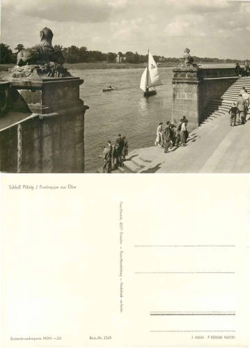 Pillnitz Dresden Schloss Freitreppe zur Elbe *1966 Hanich1245