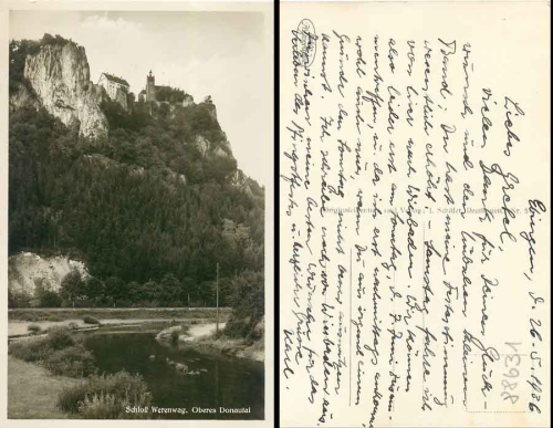 72477 Schwenningen Schloß Werenwag, gebr. 1936