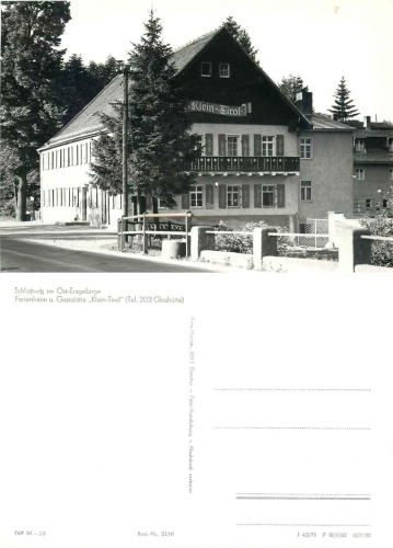 01768 Schlottwitz Erzgebirge Gaststätte "klein Tirol" *1971 Hanich2150