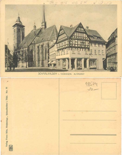 98574 Schmalkalden Altmarkt * um 1920