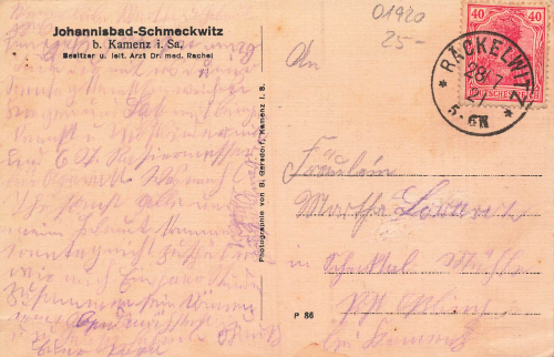 Schmeckwitz Johannisbad bei Kamenz o 1921