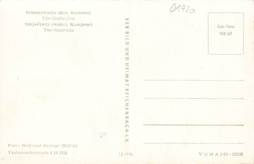 Schmeckwitz Tbc-Heilstätte bei Kamenz * 1960