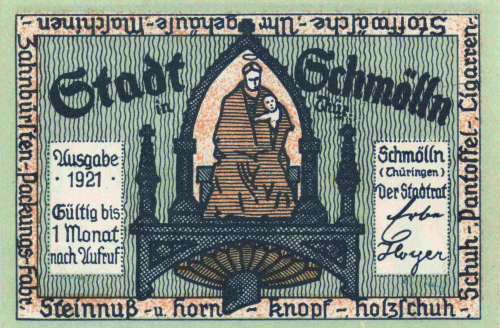 04626 Schmölln Thüringen Notgeldschein 1921