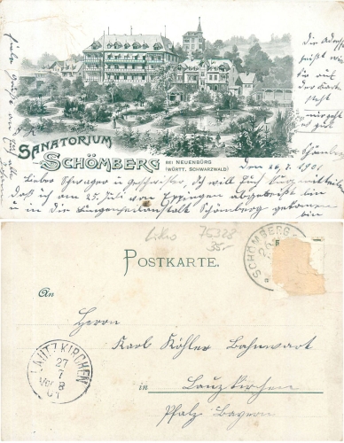 75328 Schomberg Sanatorium Litho o 27.7.1901