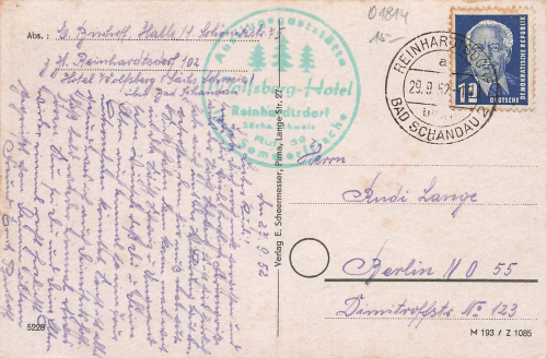 01814 Schoena Saxon Switzerland with Zschirnstein rocks from the Kaiserkrone o 1952