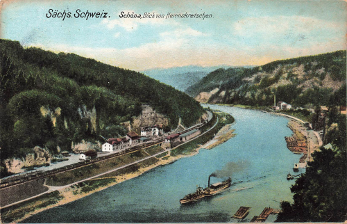 01814 Schoena Saxon Switzerland from Herrnskretschen o 1907