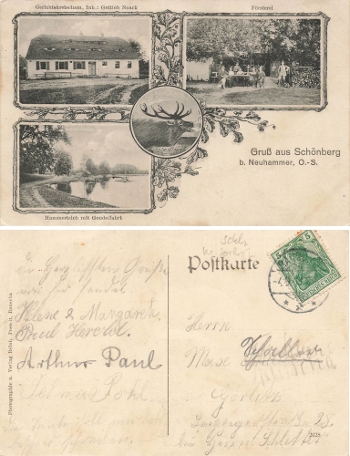 Schoenberg bei Neuhammer Oberlausitz Sulikow  Widokowka wieloobrazkowa o 1911