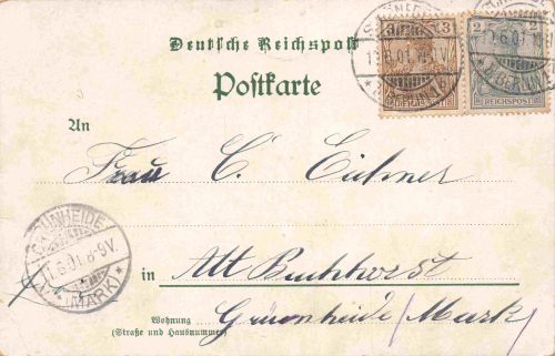 Schöneberg Berlin – vintage lithographic postcard, c. 1901