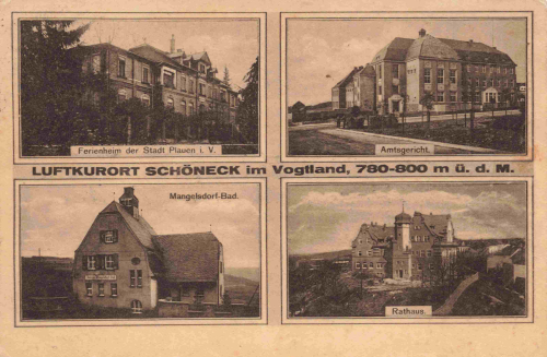 Schöneck Vogtland Ferienheim Amtsgericht Mangelsdorf Bad o 1924