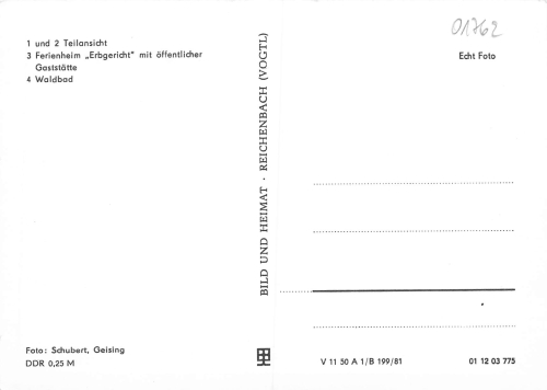 01744 Schoenfeld Dippoldiswalde Ferienheim Erbgericht * 1981
