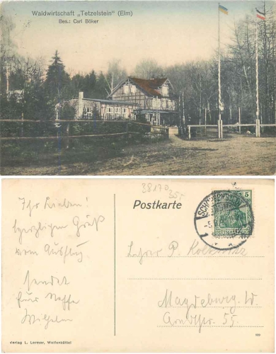 38170 Schoppenriedt Waldwirtschaft Tetzelstein Elm o 5.8.1914