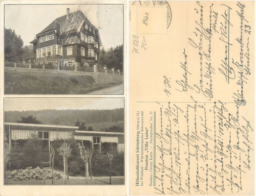 75328 Schomberg bei Wildbad Pension "Villa Luise" o ca. 1930
