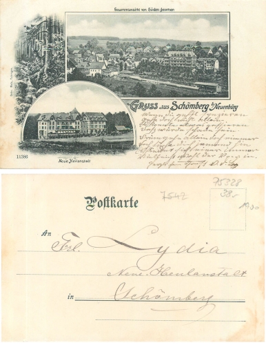 75328 Schomberg Heilanstalt gebr. ca. 1900