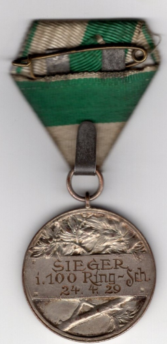 Schützenmedaille Sachsen Sieger im 100 Ring Schießen 24.4.1929