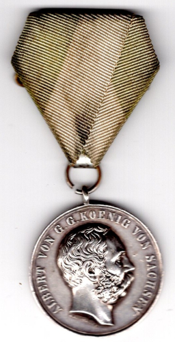Schützenmedaille Sachsen Silbermedaille Dem besten Schützen Friedrich August III.