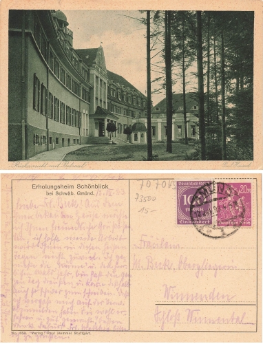Schwabisch Gmund Erholungsheim Schonblick o 12.7.1923