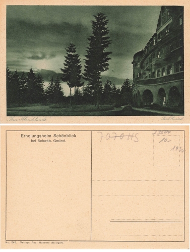 Schwabisch Gmund Erholungsheim Schonblick AK um 1920