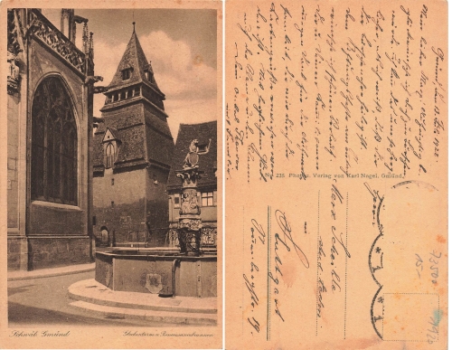 Schwabisch Gmund Glockenturm Renaissancebrunnen o 1922