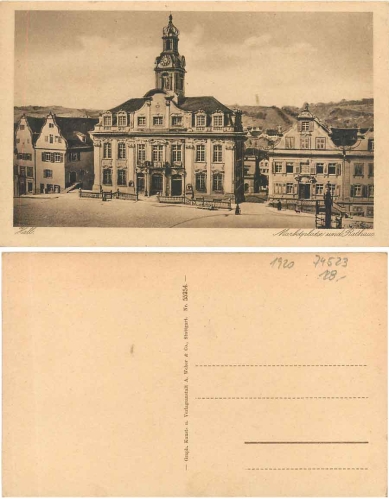 74523 Schwaebisch Hall Marktplatz Rathaus *ca. 1920