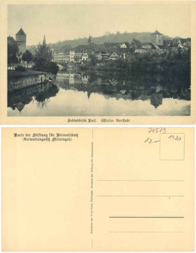 74523 Schwaebisch Hall Weiler Vorstadt *ca. 1920