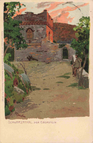 Schwarzatal Thüringen Eberstein Künstlerkarte o 1926