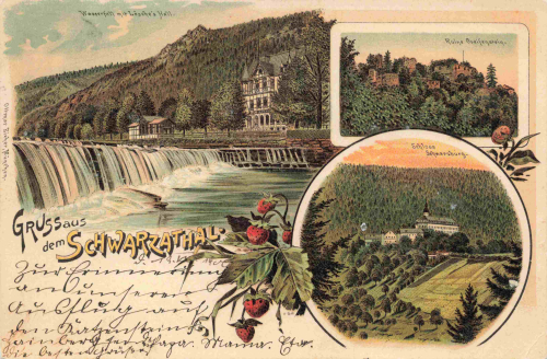 Schwarzatal Thüringen Litho o 1900