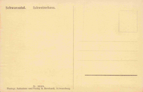 Schwarzatal Thüringen Schweizerhaus * um 1920