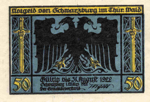 Schwarzburg Thüringen Notgeldschein 1922